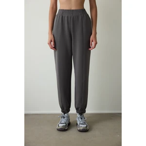 Antrasit Yüksek Bel Dikiş Detaylı Modal Jogger
