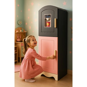 Eğitici Ahşap Buzdolabı Çocuk Gelişimine Destekleyici 3 Yaş Üstü