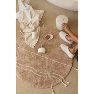 Irya İrya Travertine Yuvarlak Banyo Paspası %100 Pamuk 100X100 Kahverengi