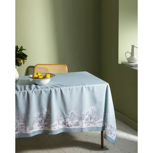 Madame Coco Ravage Polycotton Masa Örtüsü - Gri/Mint - 150x150 cm