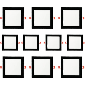 10 Adet 6W Sıva Altı Siyah Kare LED Panel 3000K Günışığı MX-1030