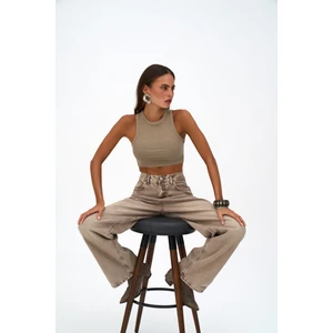 Volme Yıkamalı Kahve Jean Pantolon