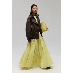 Faylinn Pileli Sarı Uzun Etek