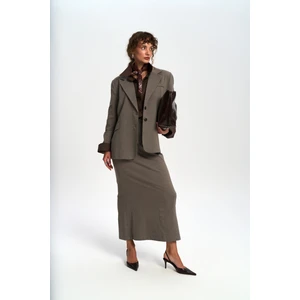 Bruno Çizgili Füme Etek