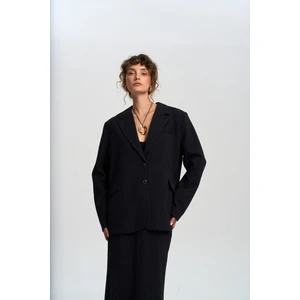 Bruno Çizgili Lacivert Blazer