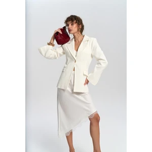 Anisah Belden Oturmalı Ekru Blazer