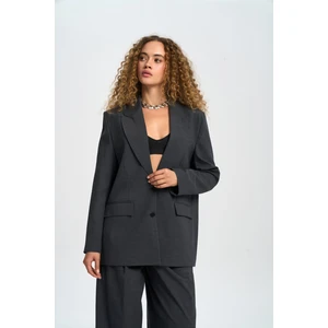 Jessical Çizgili Antrasit Blazer