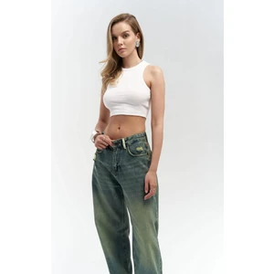 Blair Yıkamalı Yeşil Jean Pantolon