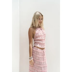 Sofi Transparan Pembe Crop Etek Takım