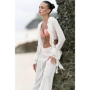 Olivia Ekru Gömlek Pantolon Takım