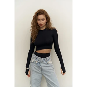 Biance Siyah Crop