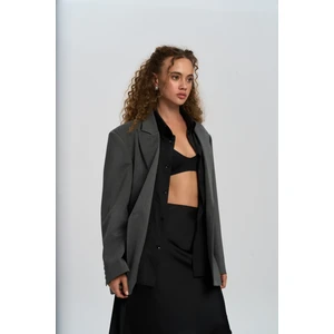 Catroux Gömlek Yaka Detaylı Füme Blazer