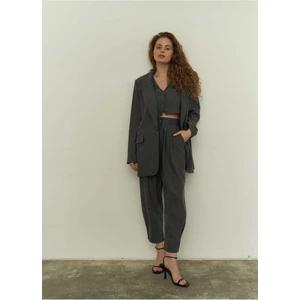 Polly Antrasit Üçlü Ceket Takım
