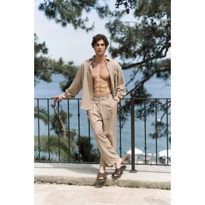 Jonathan Erkek Koyu Vizon Gömlek Pantolon Takım