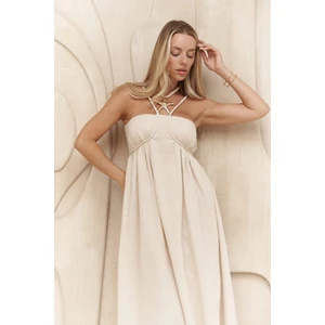 Begonia Bej Müslin Elbise