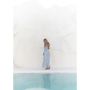 Aden Boncuk Detay Mavi Elbise