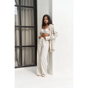 Melia Dantel Detay Bej Üçlü Takım