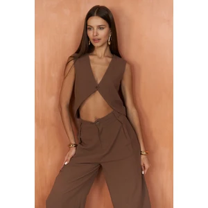 Montana Kahve Yelek Pantolon Takım