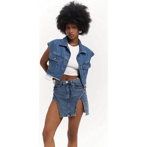 Matin Sıfır Kol Mavi Jean Yelek