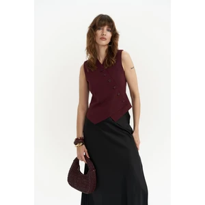 Trappe Bordo Asimetrik Yelek