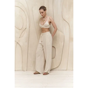 Rowena Ip Detay Bej Pantolon