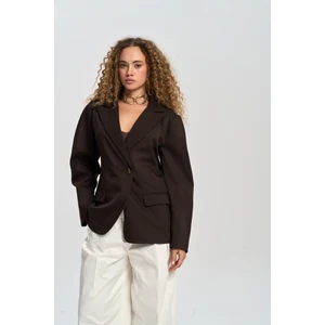 Briella Belden Oturtmalı Kahve Blazer