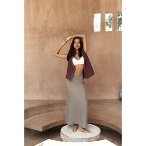 Maysa Nakış Detay Bordo Yelek