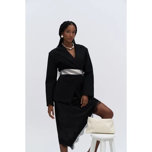 Allegany Siyah Bel Oturmalı Blazer