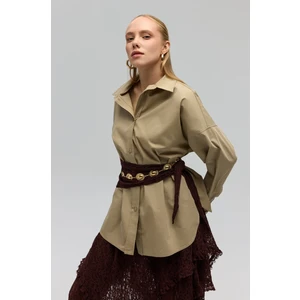 Phoebe Oversize Taş Gömlek