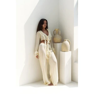 Olivia Sarı Gömlek Pantolon Takım