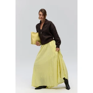 Jayla Kırışık Detay Sarı Uzun Etek