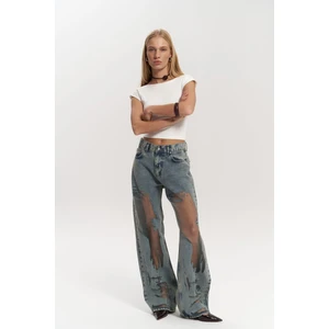Trixie Mavi Transparan Jean Pantolon
