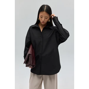 Phoebe Oversize Siyah Gömlek