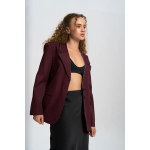 Volda Yaka Detay Bordo Blazer