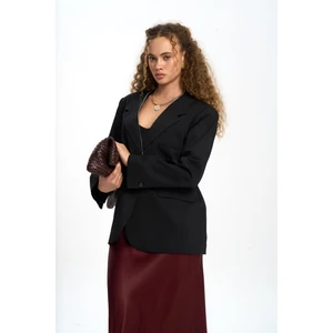 Volda Yaka Detay Siyah Blazer