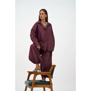 Josie Oversize Bordo Gömlek