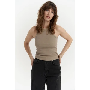 Bone Haki Yıkamalı Fitilli Crop