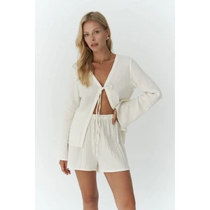 Ferriday Ekru Gömlek Şort Takım