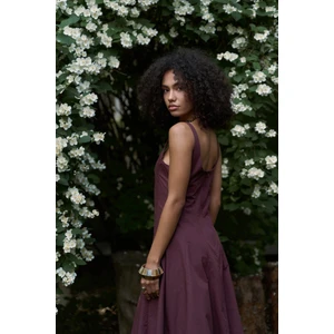 Garda Uzun Bordo Balon Elbise