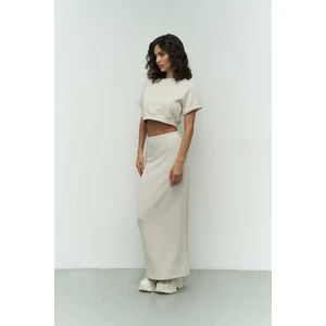 Paloma Bej Crop Etek Takım