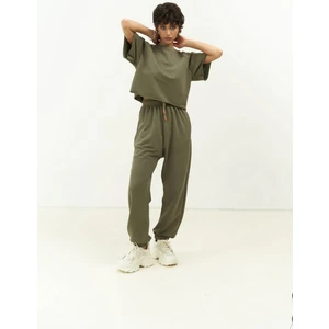 Vero Soft Haki Crop Eşofman Takım