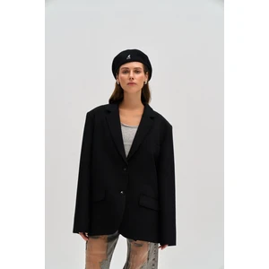 Emma Dikiş Detay Siyah Blazer