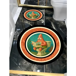 Harikabirev|banyo ve Tuvalet Yuvarlak Paspası Gazete Okuyan Patrıc Star Modern  |yvrlkpsps