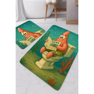 Harikabirev|banyo ve Tuvalet Paspası Gazete Okuyan Patrıc Star Modern Tasarım|paspas