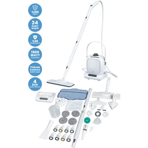 NV281A Çok Fonksiyonlu 34 Adet Başlık Hediyeli Buharlı Temizleyici- Buharlı Temizlik Makinesi