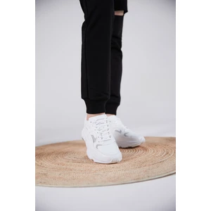 Tonny Black Unisex Beyaz Beyaz Rahat Kalıp Yüksek Taban Bağcıklı Spor Ayakkabı