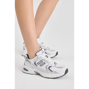 Tonny Black Kadın Beyaz Lacivert Yüksek Faylon Taban Fileli Desenli Spor Ayakkabı