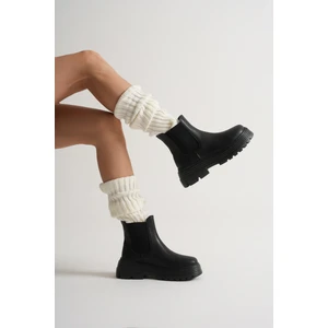 Tonny Black Kadın Siyah Kalın Eva Taban Lastikli Bot