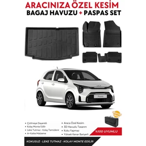 Kia Picanto 2025 Model Bagaj Havuzu+Paspas Full Takım+Hediyeli