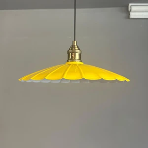 Risso Açık Sarı Metal Büyük Avize Lale Başlık Tekli Rustik Cafe Modern Sarkıt Aydınlatma